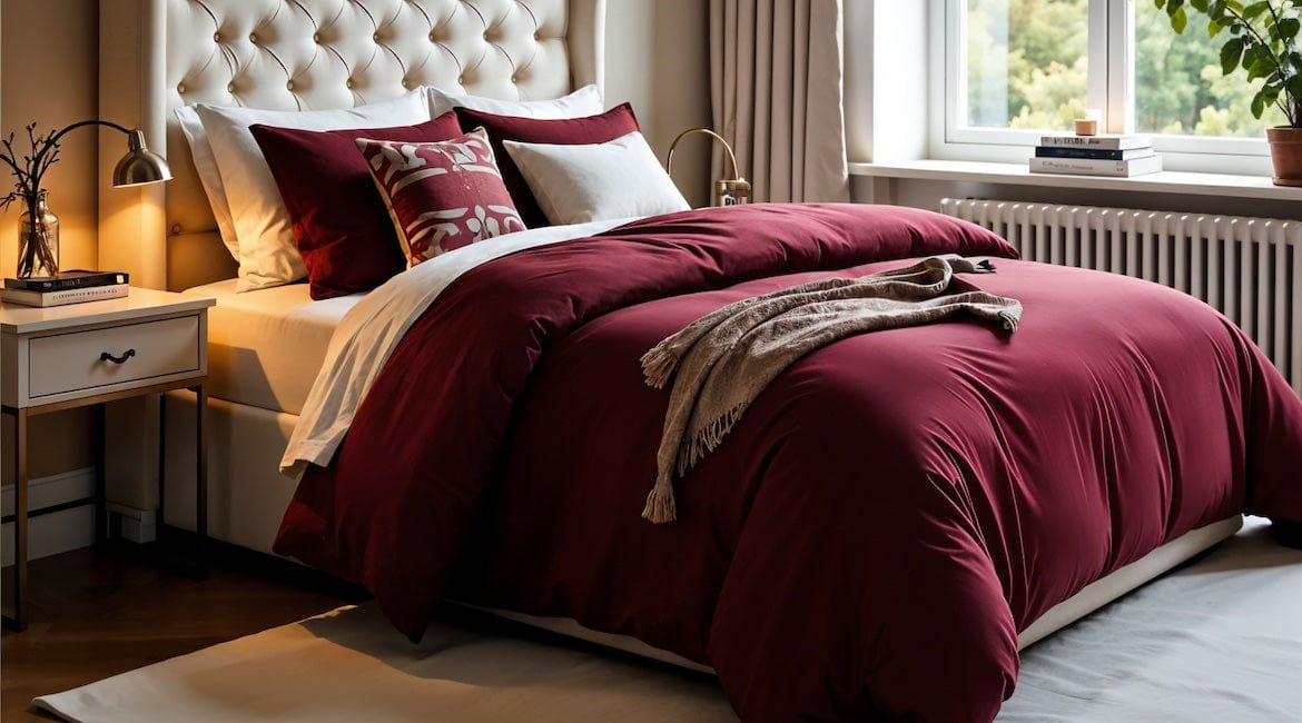 Luxurious Beddley duvet cover styled on a cozy, modern bed