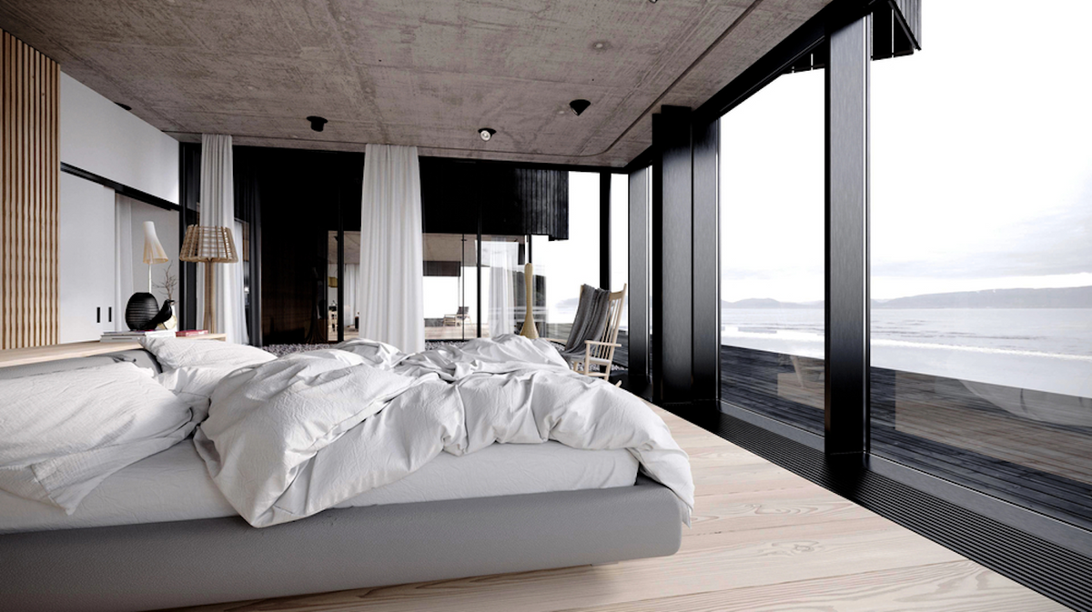 Luxury white duvet cover on a bed in a luxurious bedroom