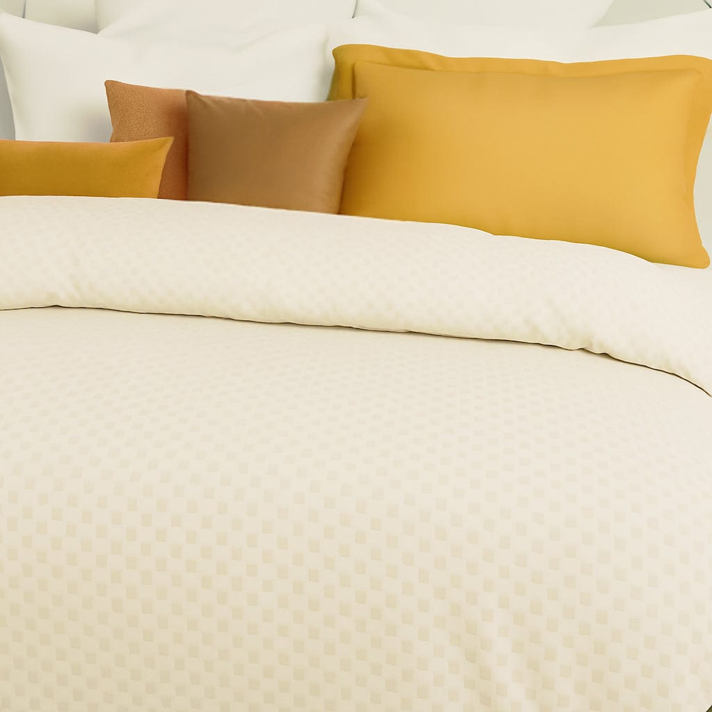 beddley Pearl Dobby Beige Easy-Change® Duvet Cover with three sided open easycare zipper