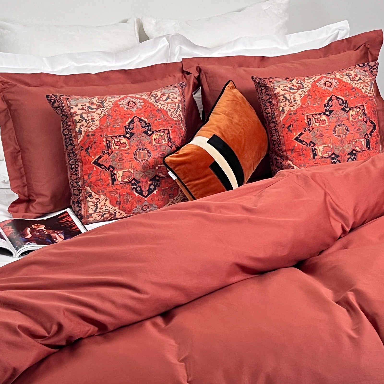 Terracotta Easy-Change Duvet Cover - beddley.com