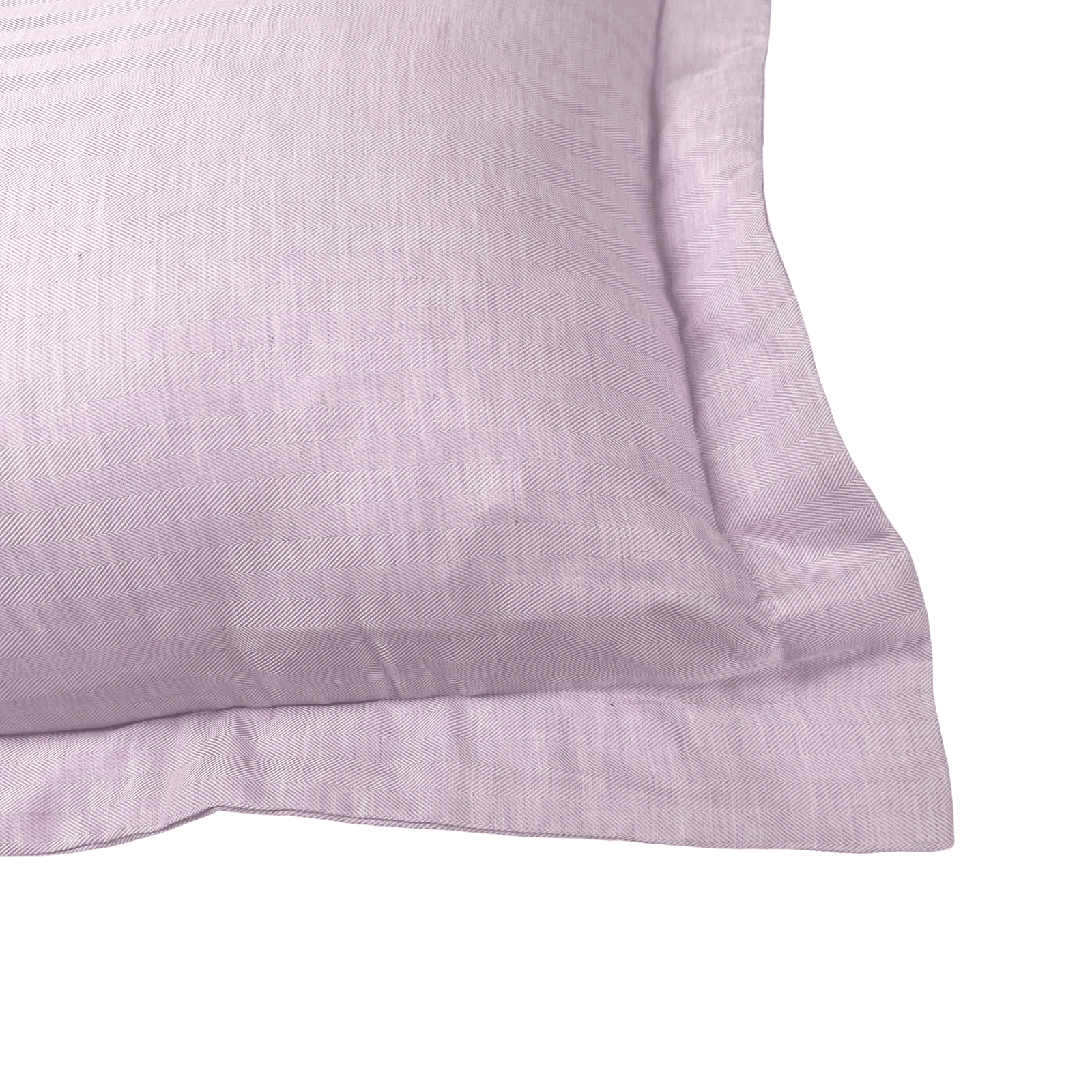 Beddley Pink Sham - Herringbone with three sided open easycare zipper