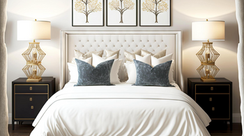 a beautifully-made bed with white linens