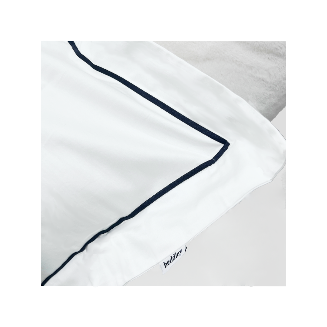 beddley Peninsula Embroidered Easy-Change® White Duvet Cover Set with three sided open easycare zipper