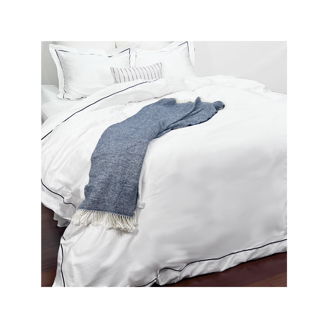 beddley Peninsula Embroidered Easy-Change® White Duvet Cover Set with three sided open easycare zipper