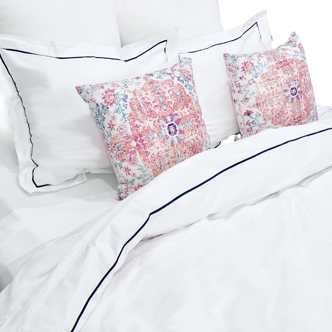 Peninsula Embroidered Easy-Change® White Duvet Cover Set