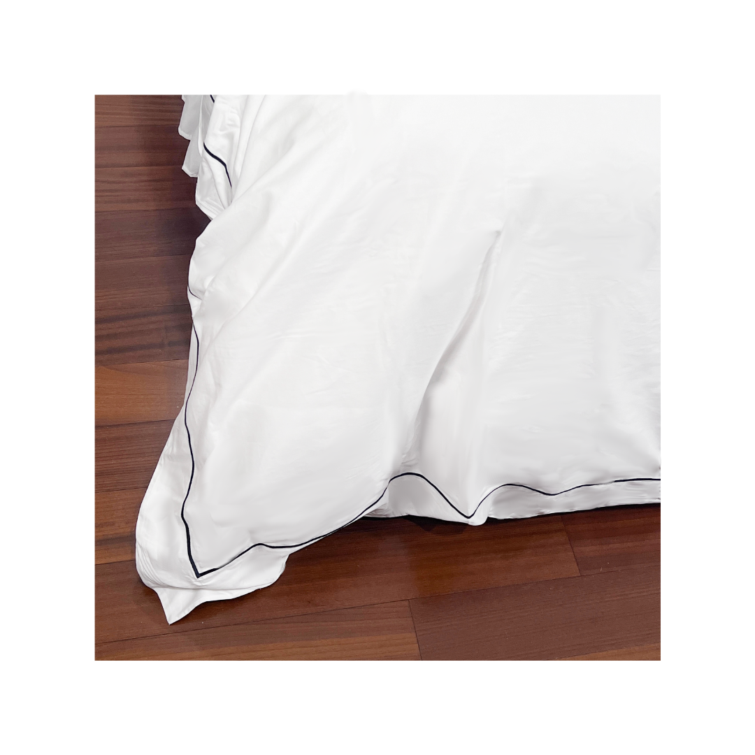 beddley Peninsula Embroidered Easy-Change® White Duvet Cover Set with three sided open easycare zipper