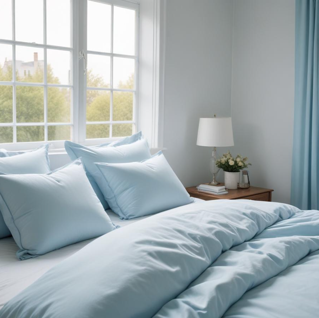 beddley Cashmere Blue Easy-Change® Duvet Cover with three sided open easycare zipper