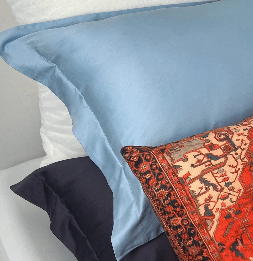 beddley Cashmere Blue Sham with three sided open easycare zipper