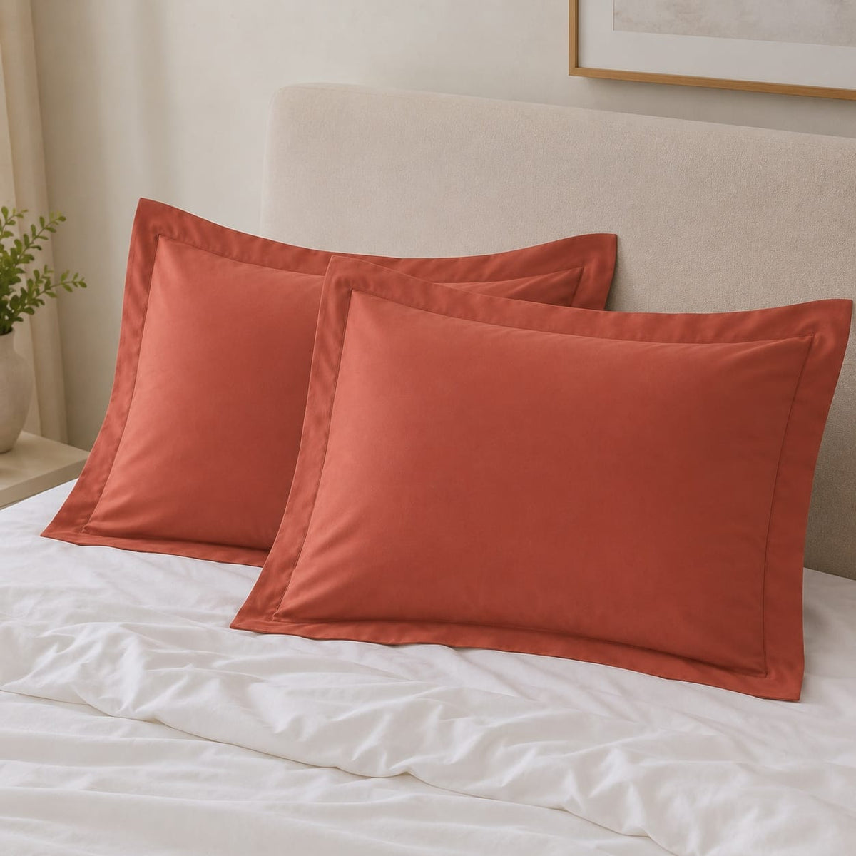 beddley Baked Clay Sham with three sided open easycare zipper