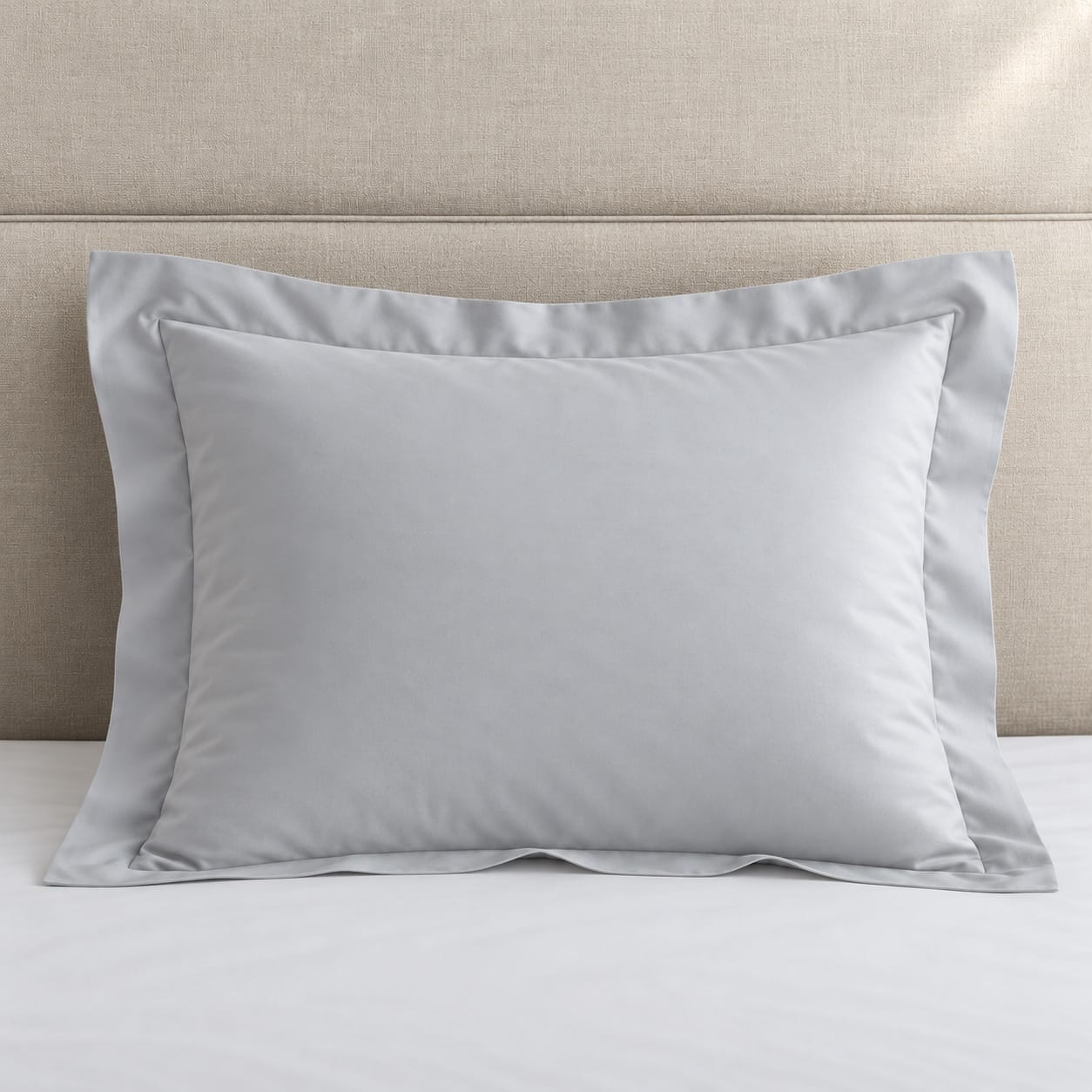 beddley Cool Gray Sham with three sided open easycare zipper