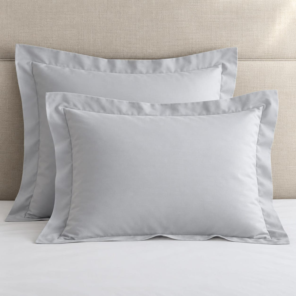 beddley Cool Gray Sham with three sided open easycare zipper