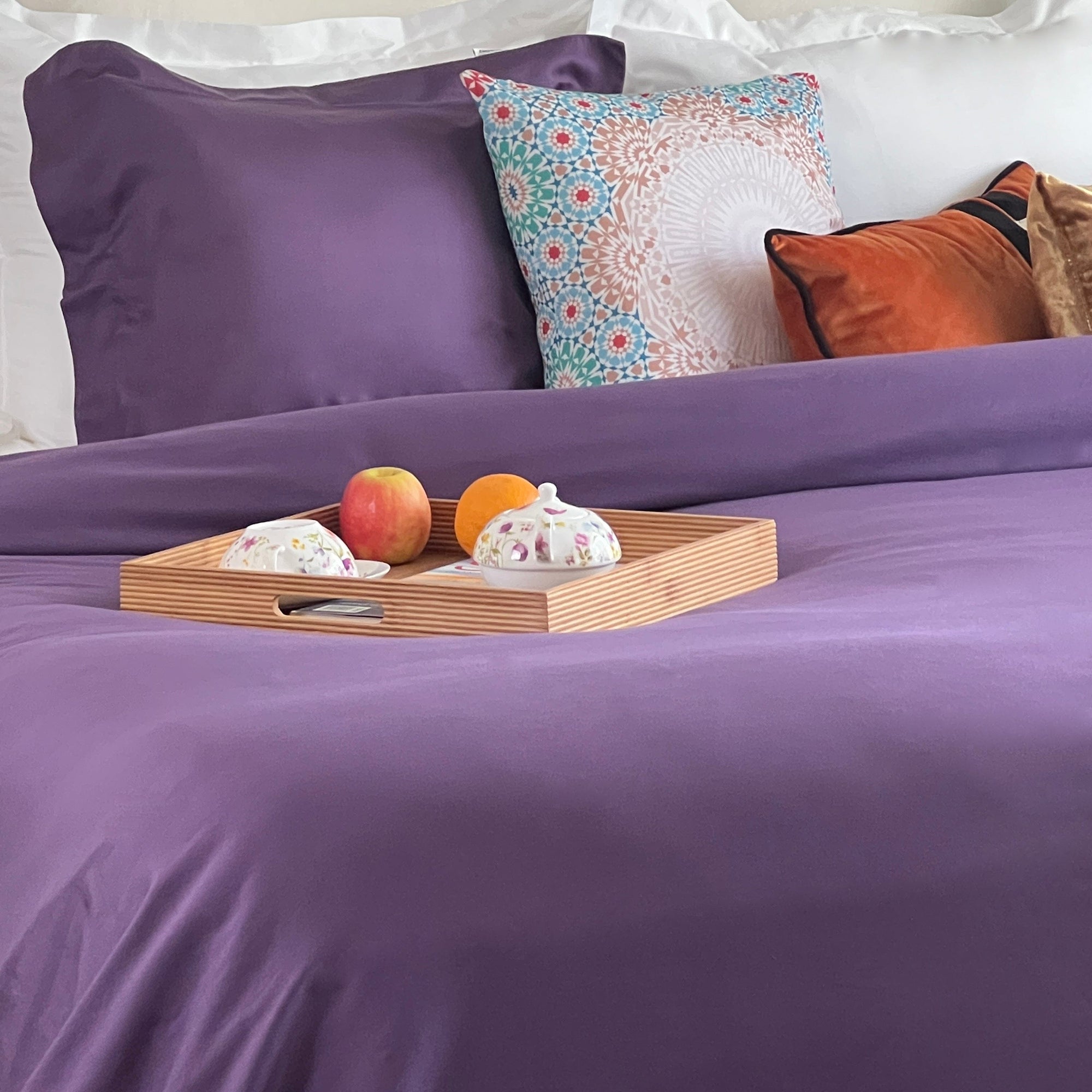 beddley purple Duvet Cover with three sided open easycare zipper, As Seen on Shark Tank