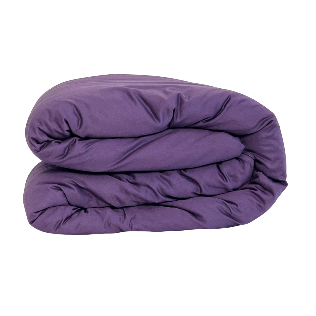 Purple king-size duvet dover with 3-sided zipper closure As Seen on Shark Tank, a Beddley invention