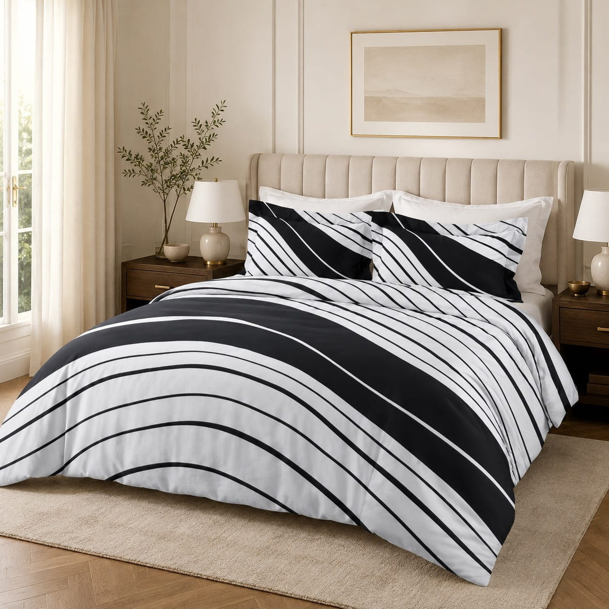 beddley Waves of Comfort Easy-Change® Duvet Cover Set with three sided open easycare zipper