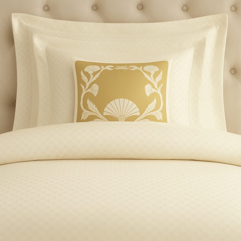 Pearl Dobby Beige Easy-Change Duvet Cover - beddley.com