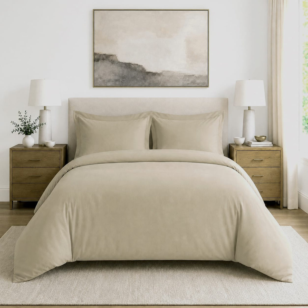 Beige Easy-Change® Duvet Cover