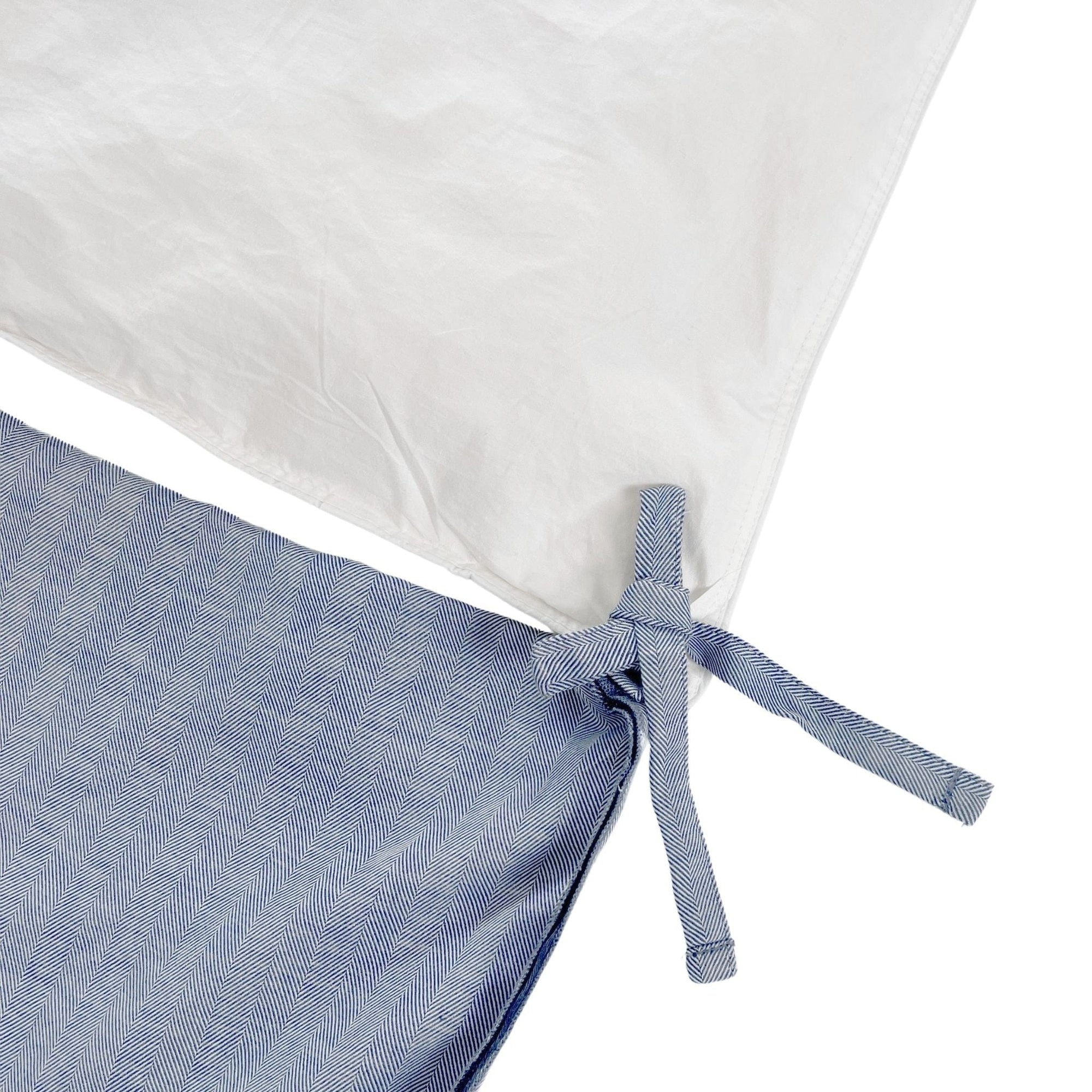 beddley Blue Three-Sided Zipper® Duvet Cover - Herringbone with three sided open easycare zipper