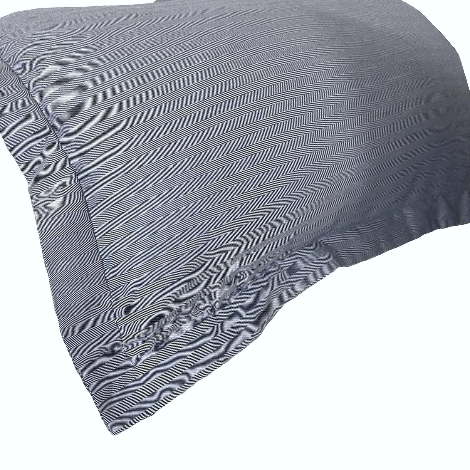 Beddley Blue Sham - Herringbone with three sided open easycare zipper