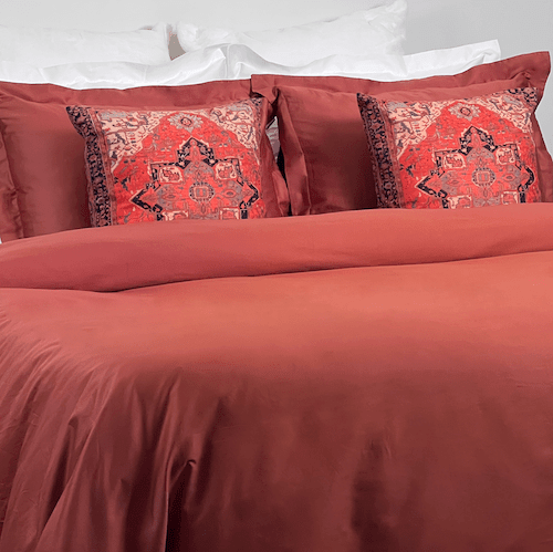 Terracotta Easy-Change Duvet Cover - beddley.com