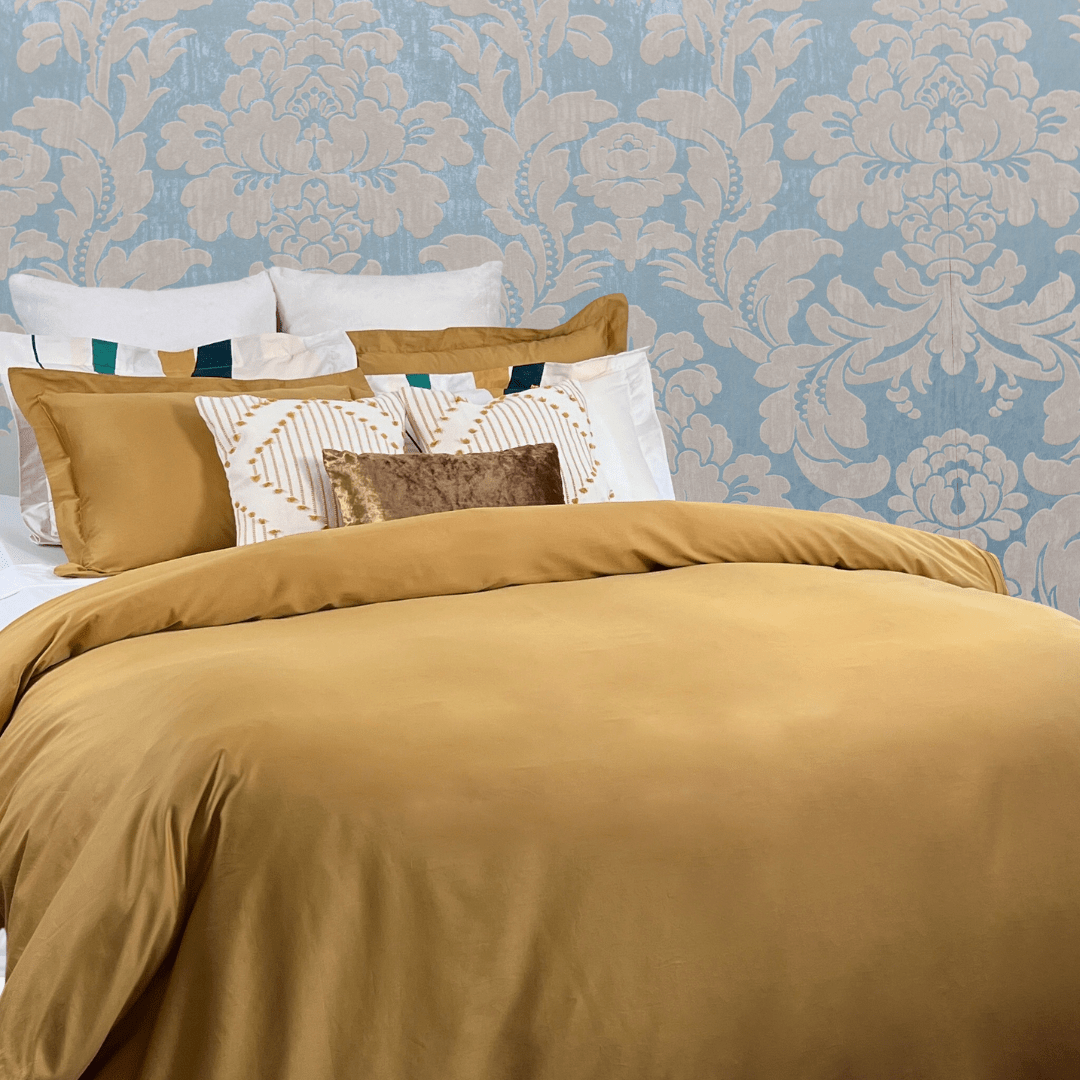 Shark Tank's Easy-Change Duvet Cover - Yellow Mustard Gold Bedding Ensemble - Elevate Your Bedroom's Aesthetics