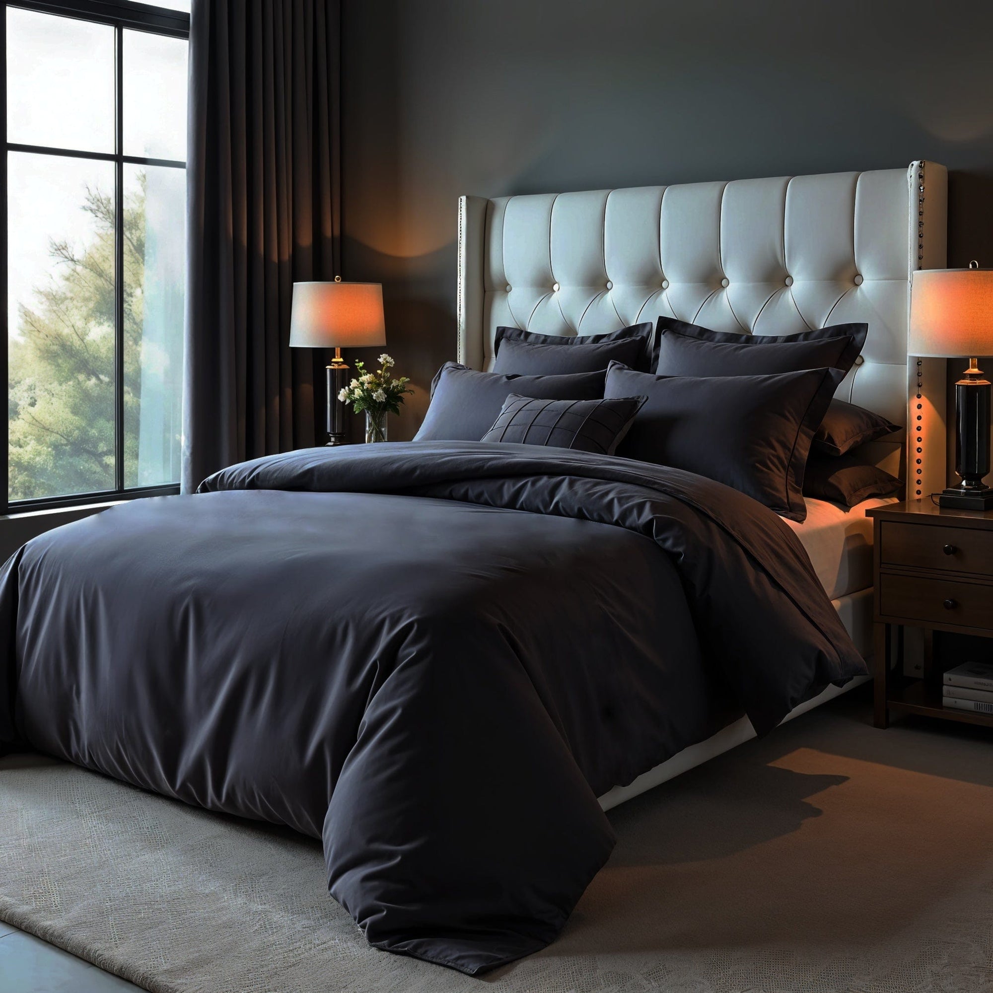 beddley Graphite Gray Easy-Change® Duvet Cover with three sided open easycare zipper