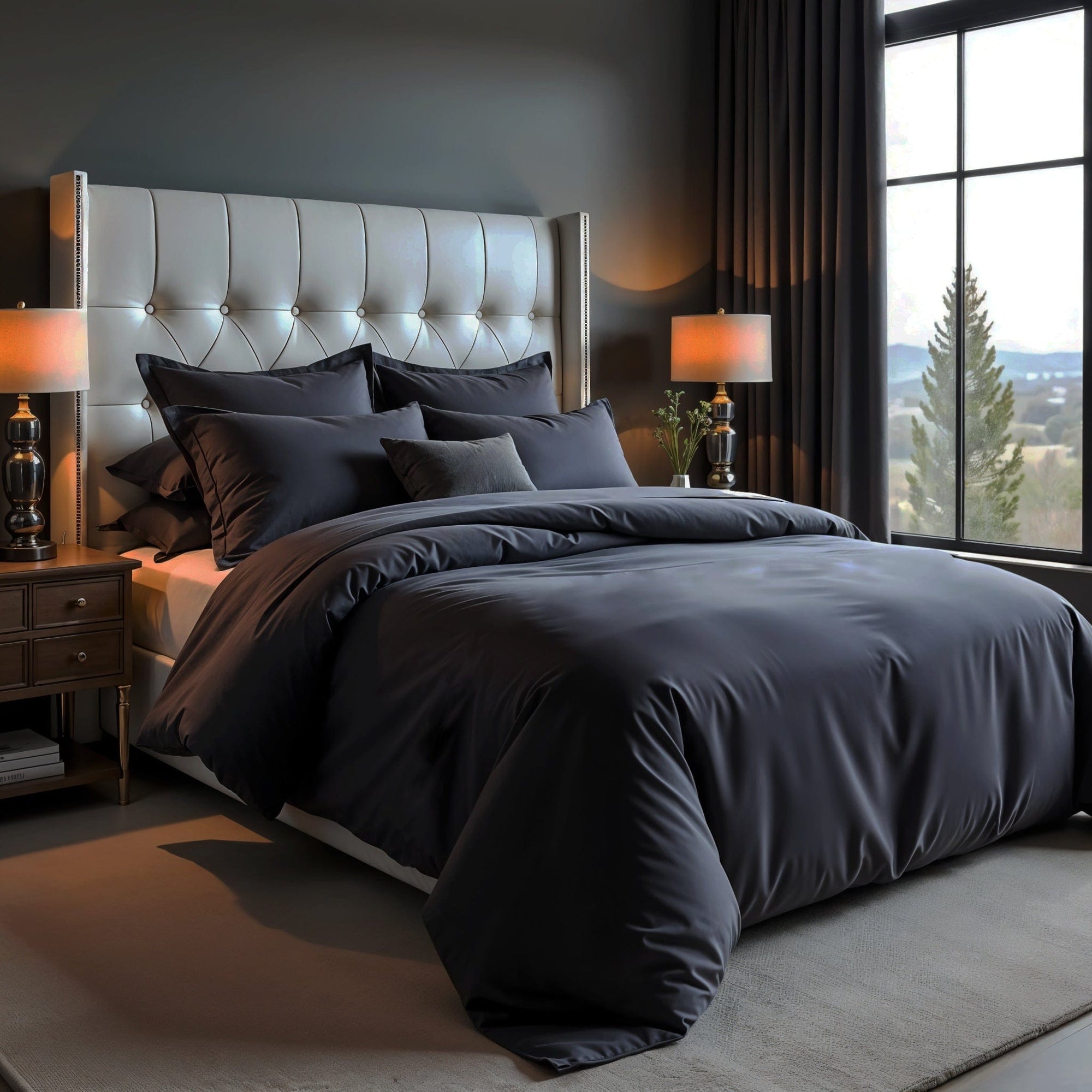 beddley Graphite Gray Easy-Change® Duvet Cover with three sided open easycare zipper