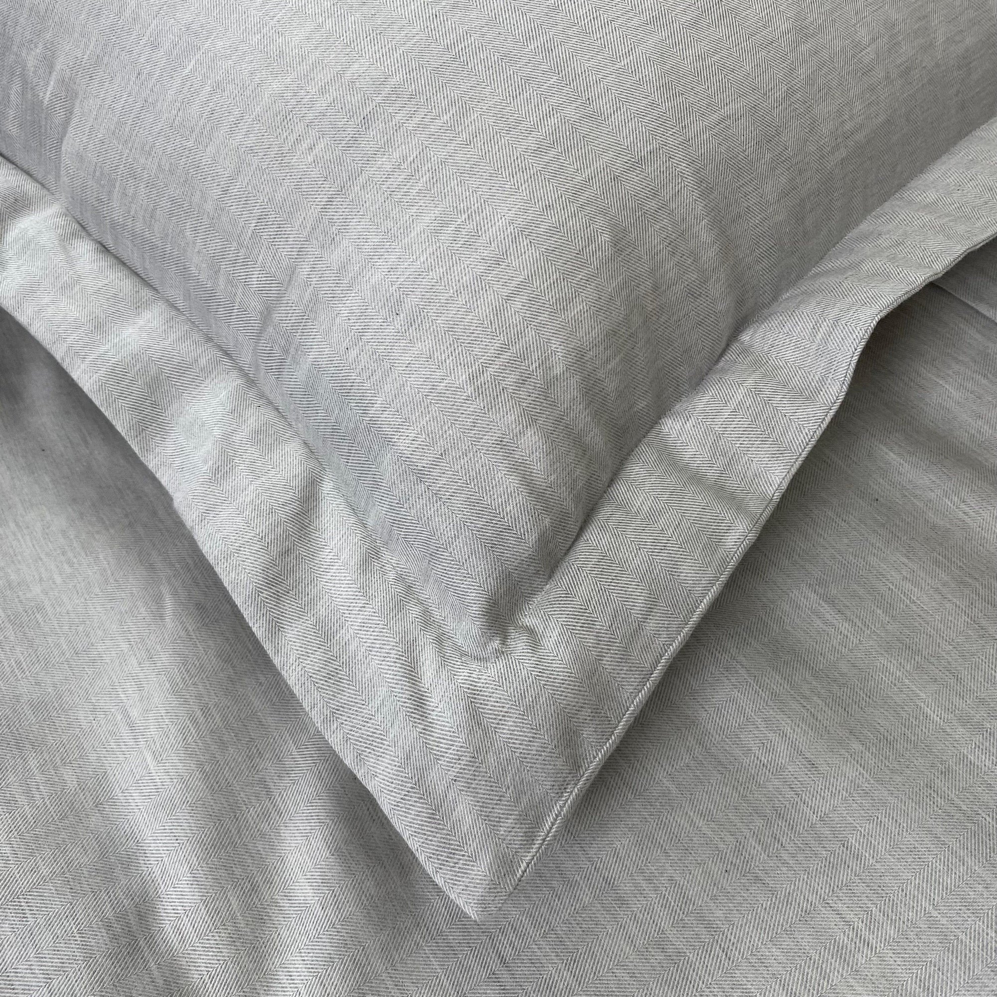 Beddley Gray Sham - Herringbone | Beddley - beddley.com