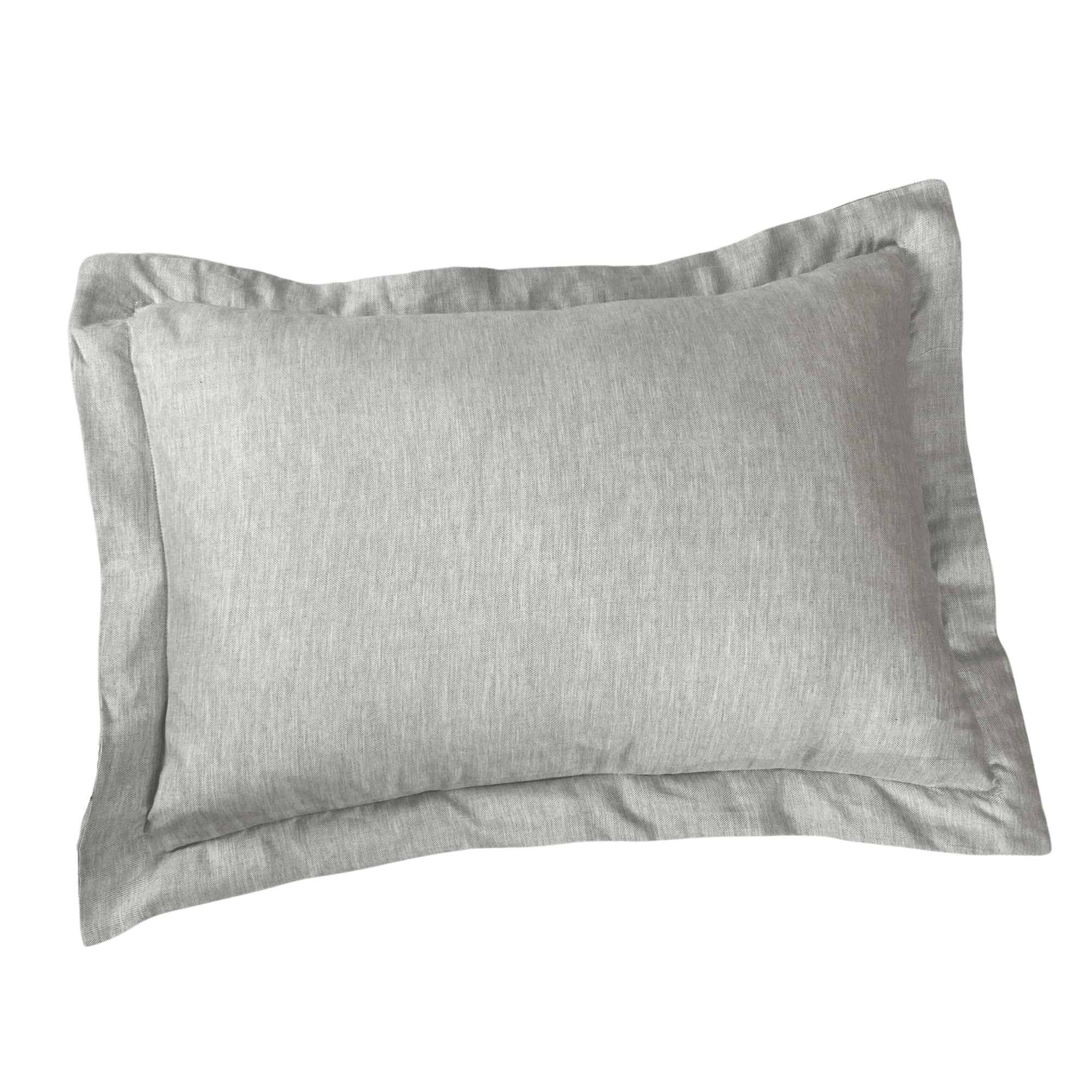 Beddley Gray Sham - Herringbone with three sided open easycare zipper