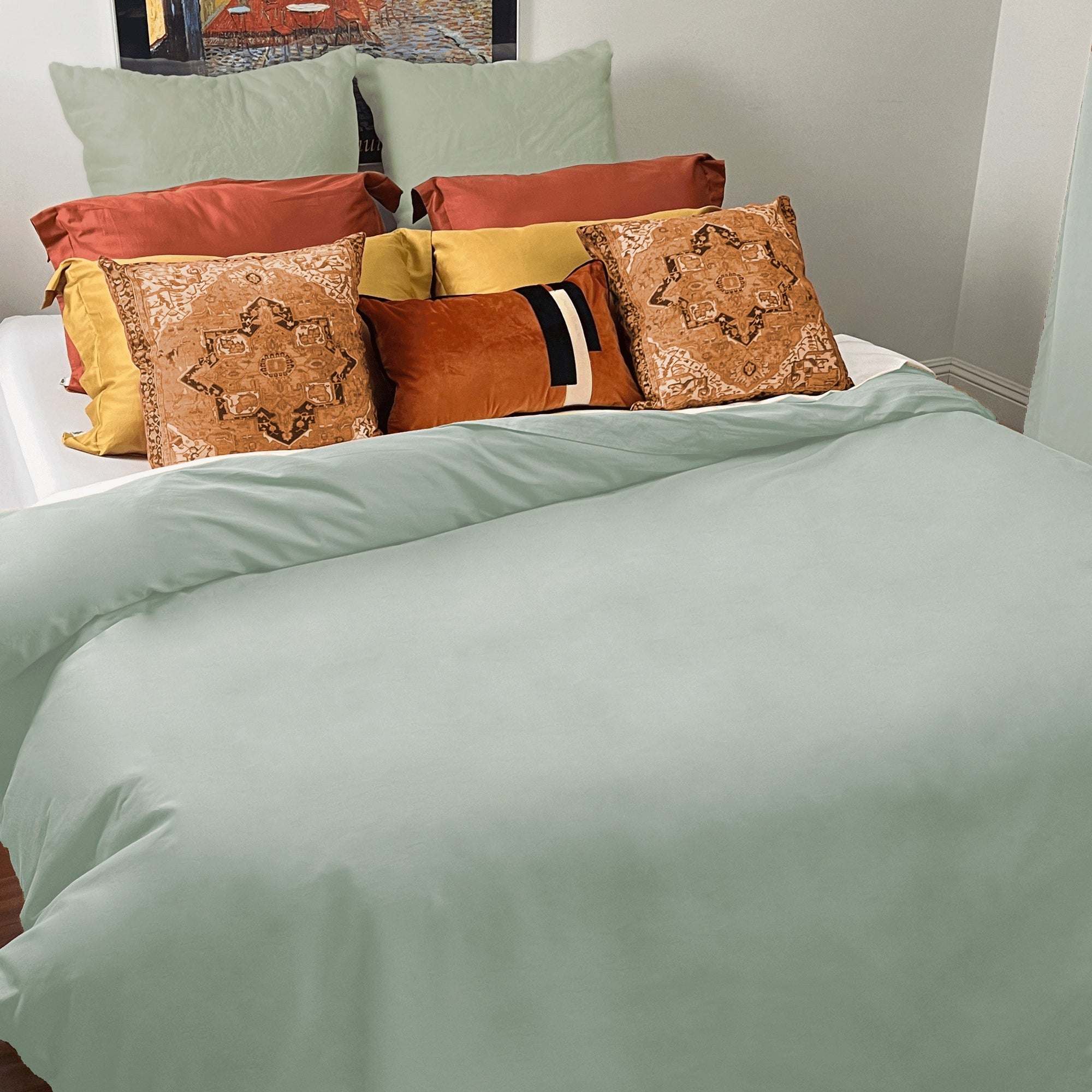 beddley Pale Aqua Easy-Change™ Duvet Cover with three sided open easycare zipper