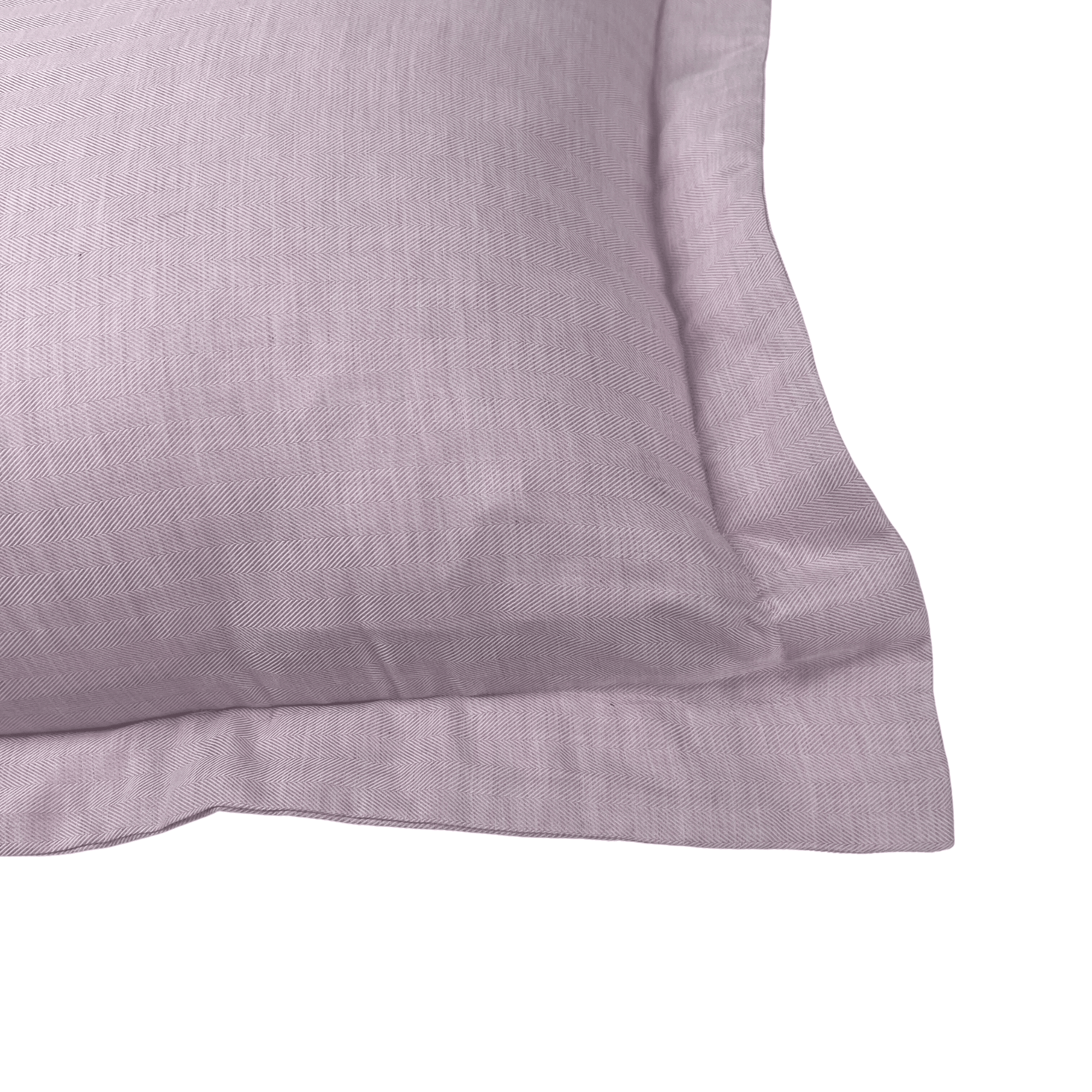 Beddley Pink Sham - Herringbone with three sided open easycare zipper