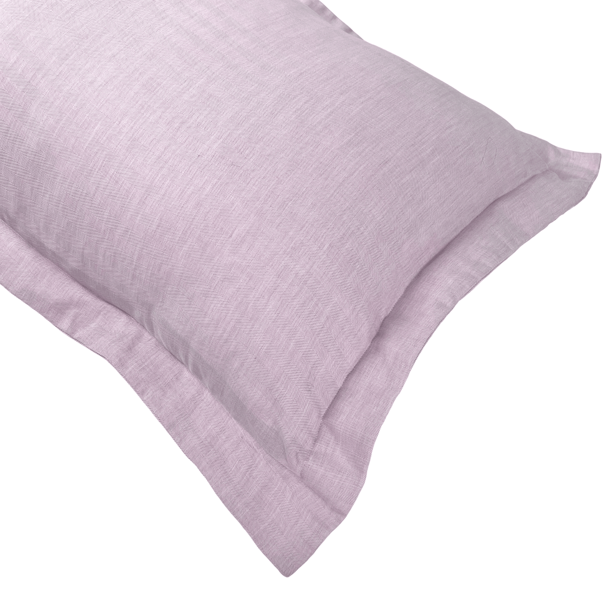 Beddley Pink Sham - Herringbone with three sided open easycare zipper