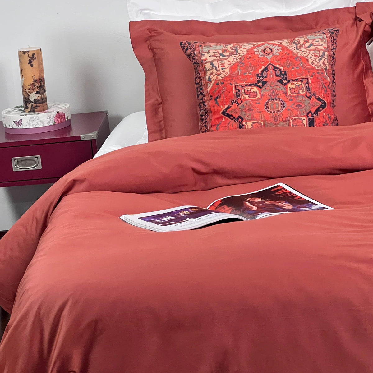 Red Terracotta Easy-Change Duvet Cover - beddley.com