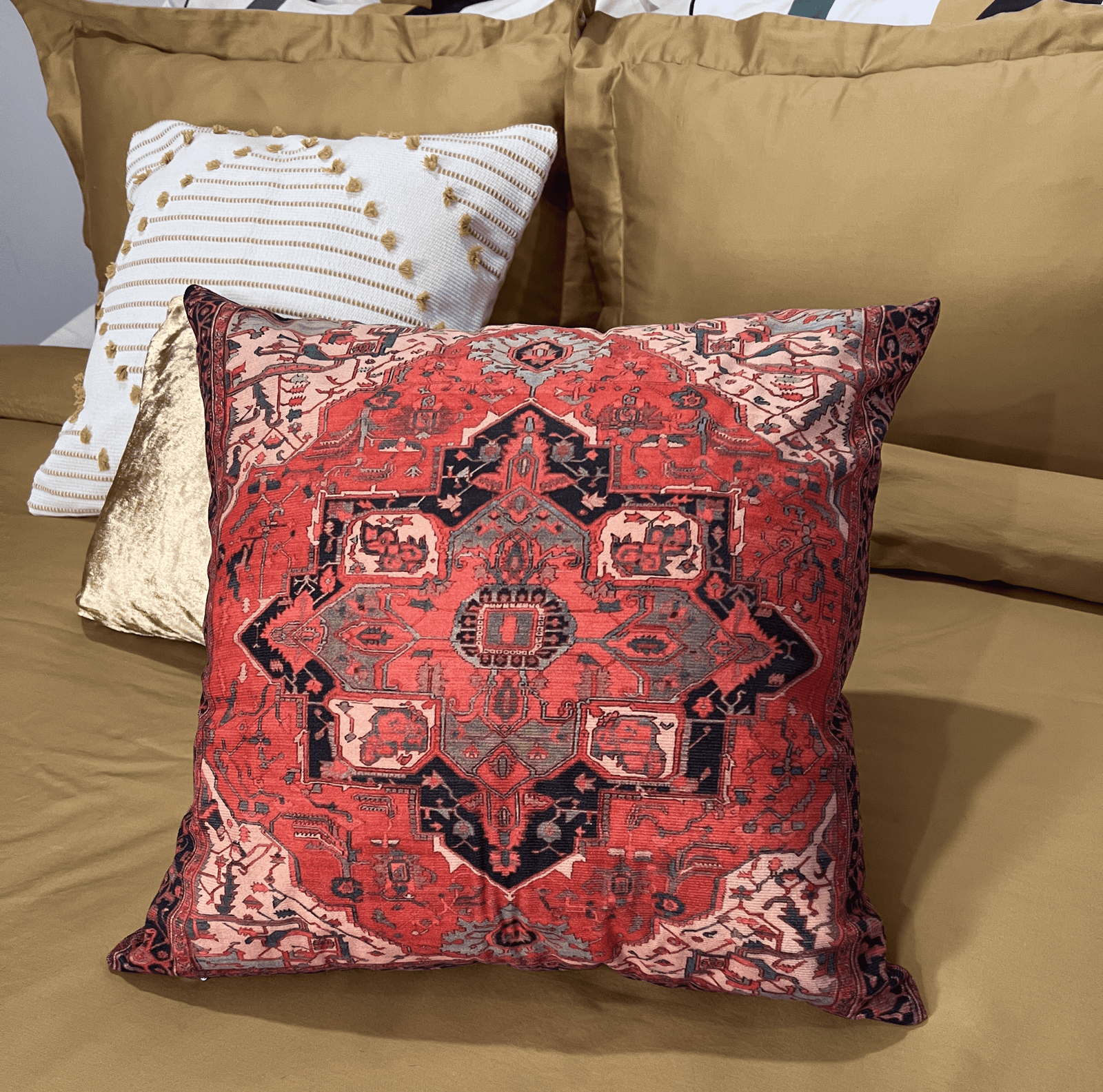 beddley Turkish Delight Pillow Covers - Set of 2 with three sided open easycare zipper