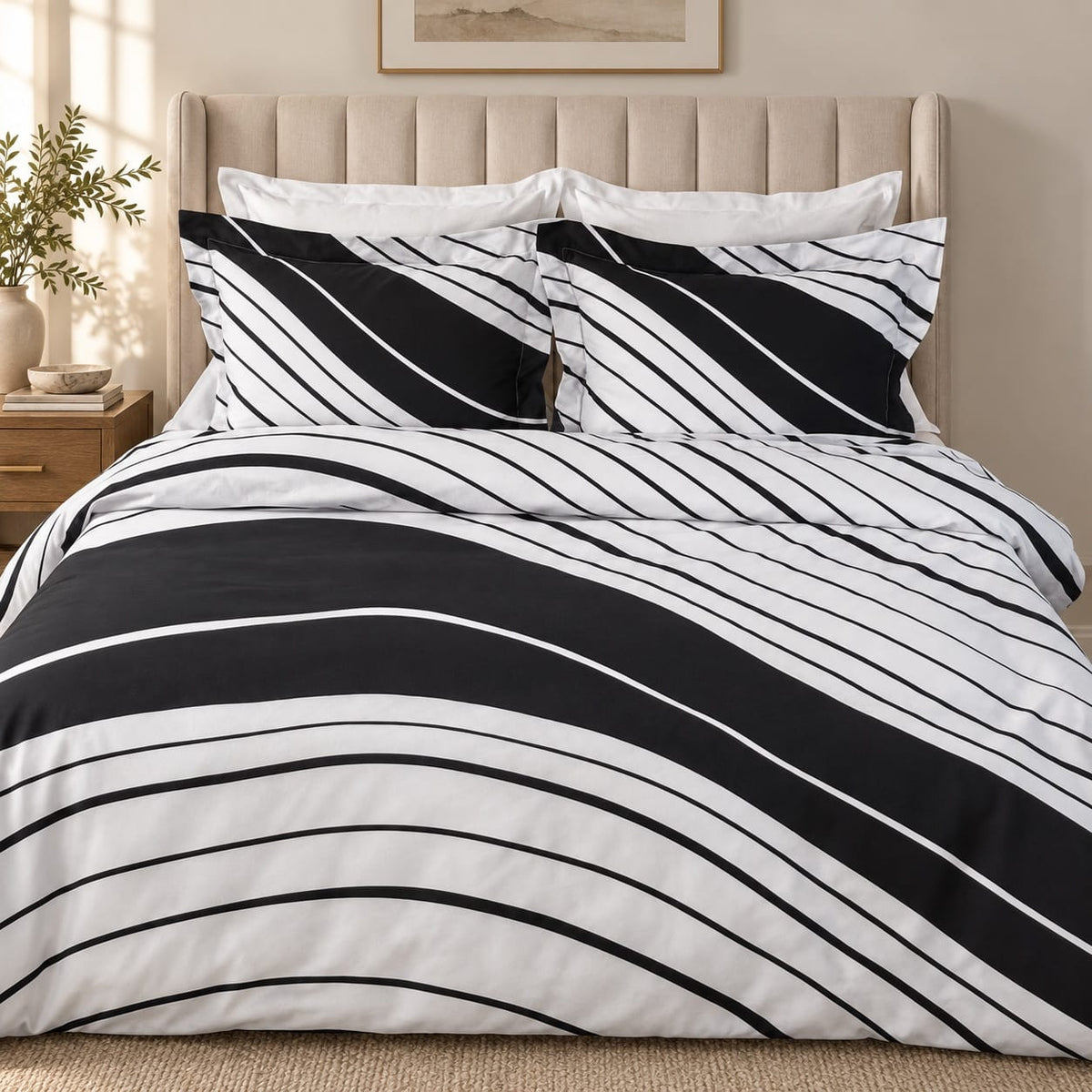 beddley Waves of Comfort Easy-Change® Duvet Cover Set with three sided open easycare zipper
