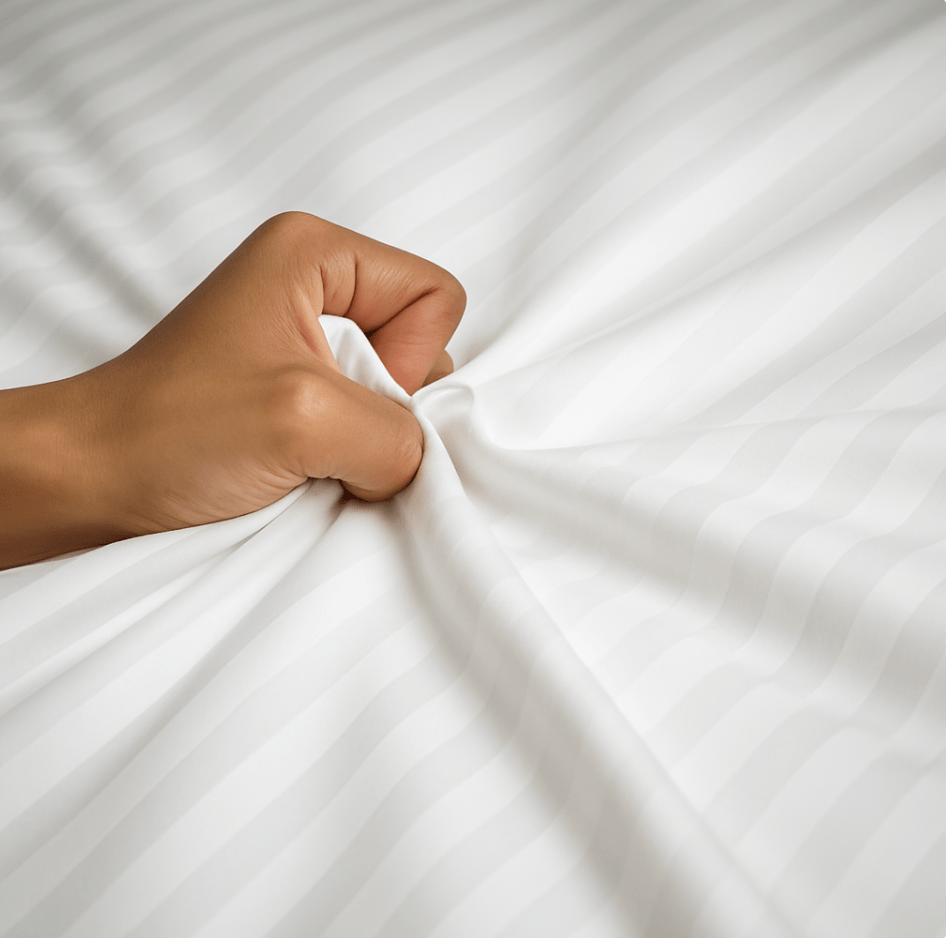 Beddley Pacific White-on-White Striped Easy-Change® Duvet Cover with three sided open easycare zipper