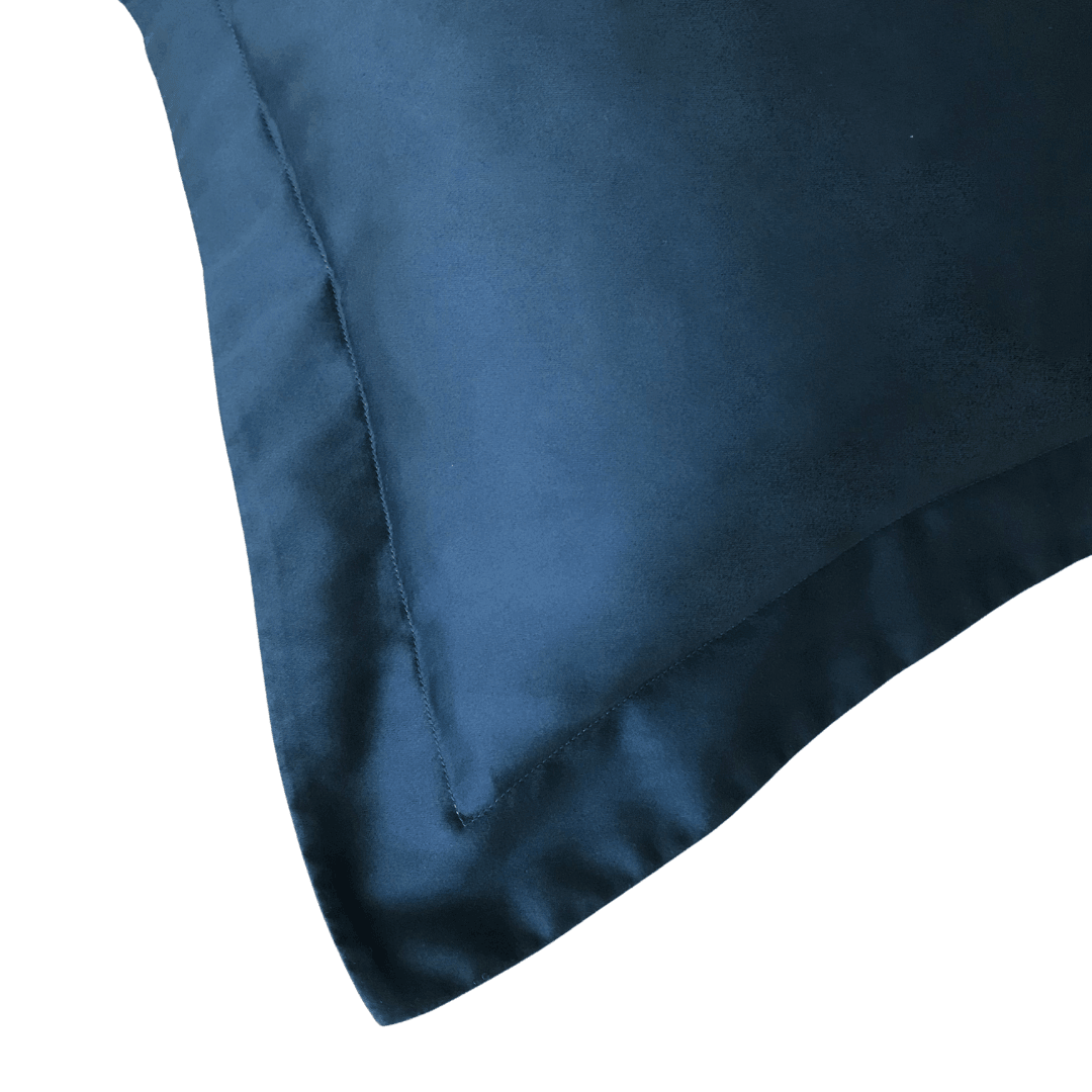 Close-up of the Beddley Navy Blue Royale Sham