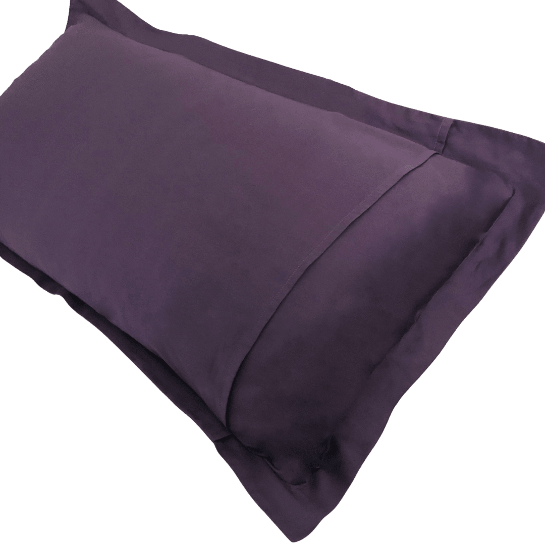 Back view of purple sham showing envelope closure